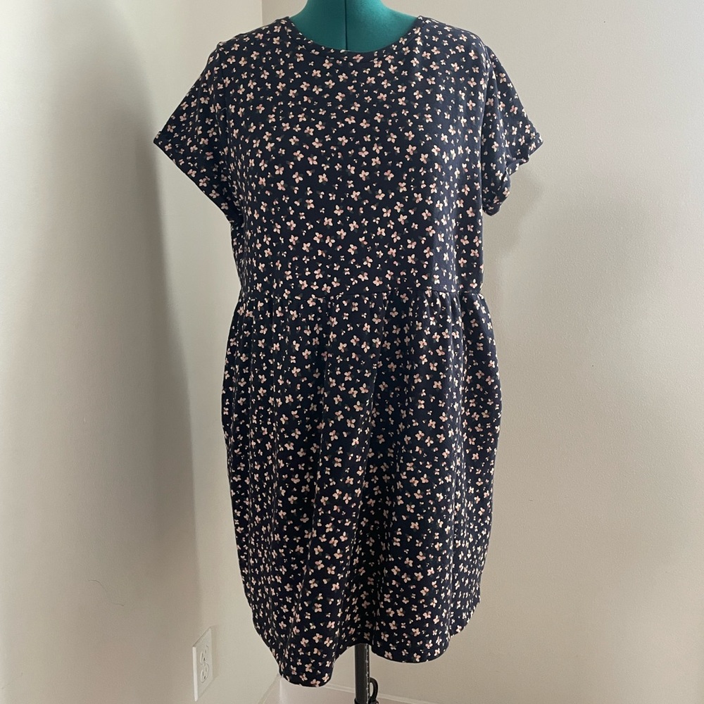 Loft plus floral cotton day dress with pockets - XL